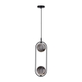 Luster na sajli CORDEL 2xG9/28W/230V crno/dimno crno
