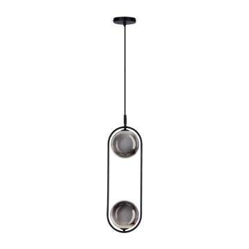 Luster na sajli CORDEL 2xG9/28W/230V crno/dimno crno