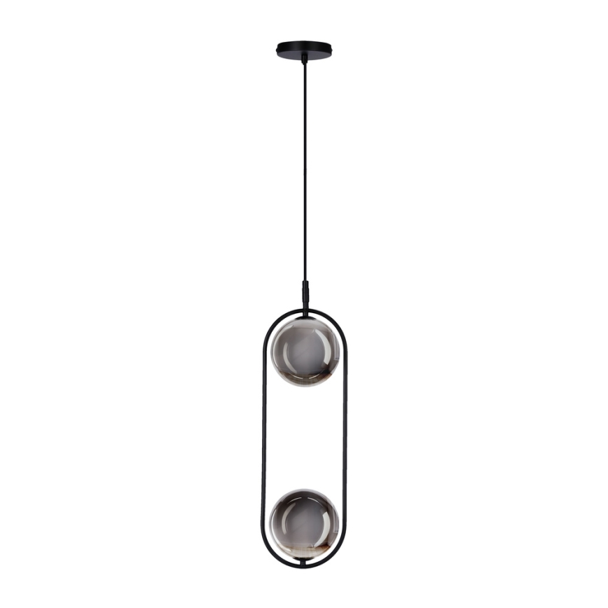 Luster na sajli CORDEL 2xG9/28W/230V crno/dimno crno