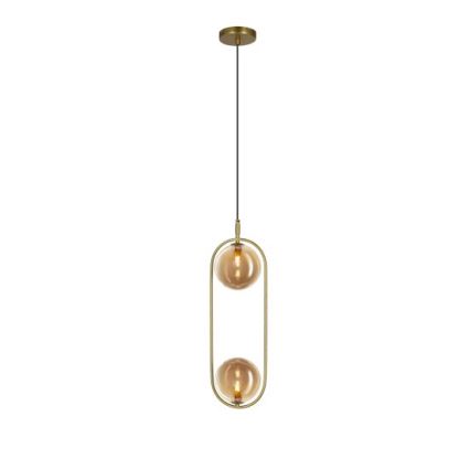 Luster na sajli CORDEL 2xG9/28W/230V mesing/dimno bež