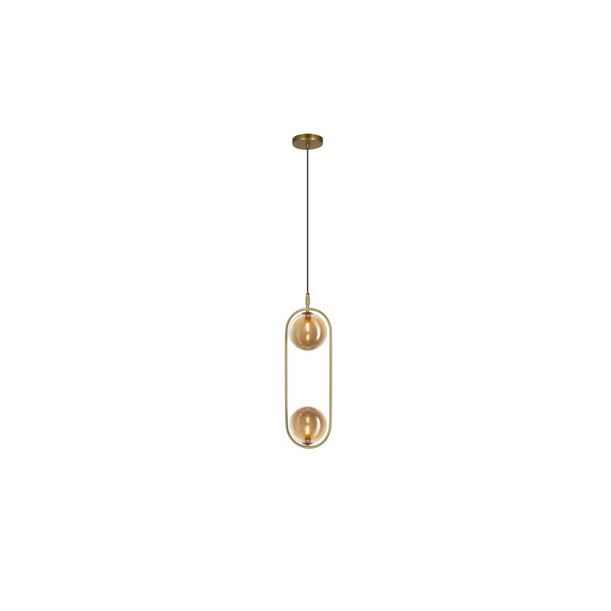 Luster na sajli CORDEL 2xG9/28W/230V mesing/dimno bež