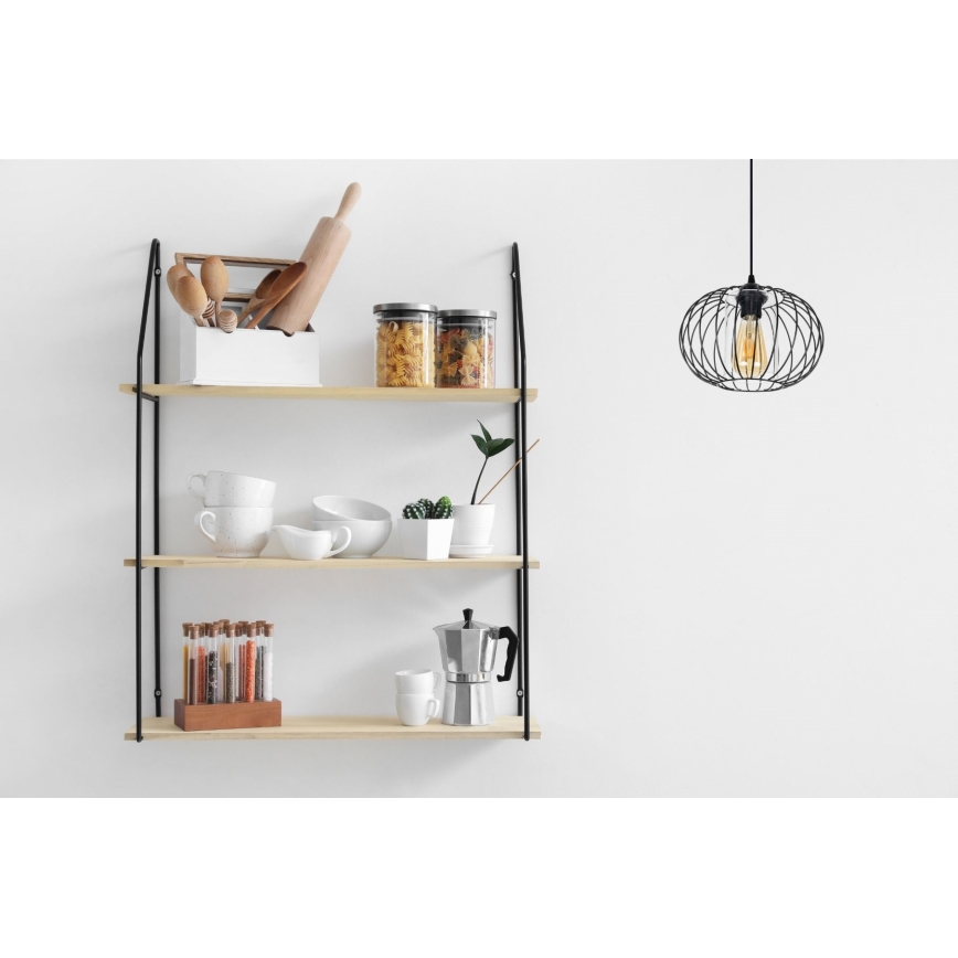 Luster na sajli CORRINI 1xE27/60W/230V pr. 25 cm crno/prozirna