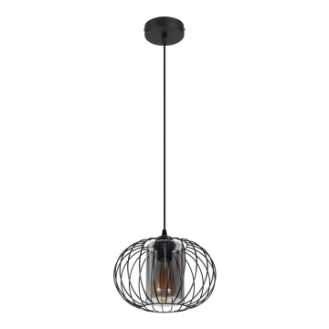 Luster na sajli CORRINI 1xE27/60W/230V pr. 25 cm crno/sivo