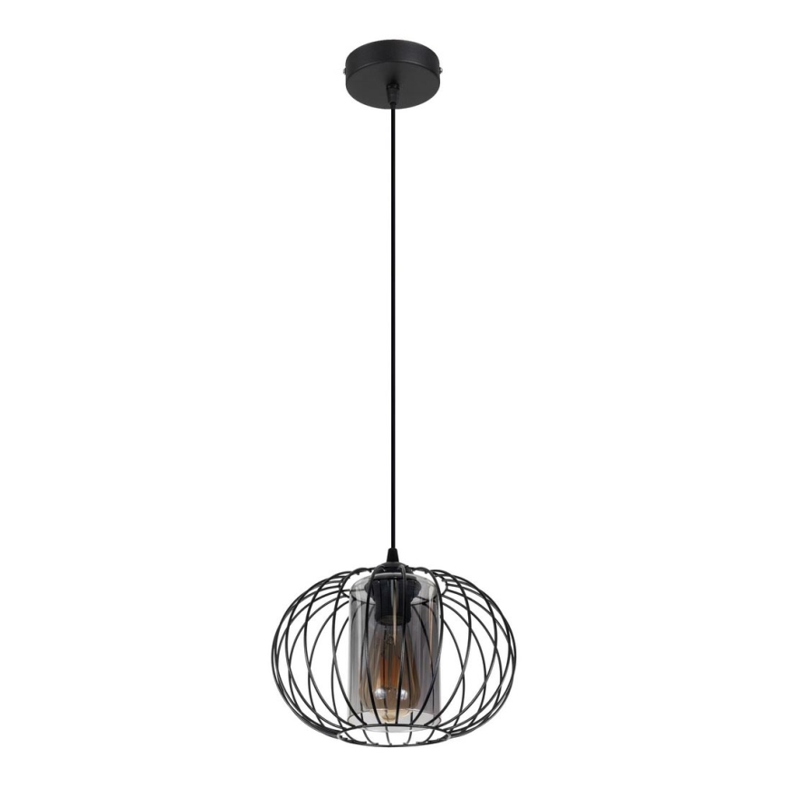 Luster na sajli CORRINI 1xE27/60W/230V pr. 25 cm crno/sivo