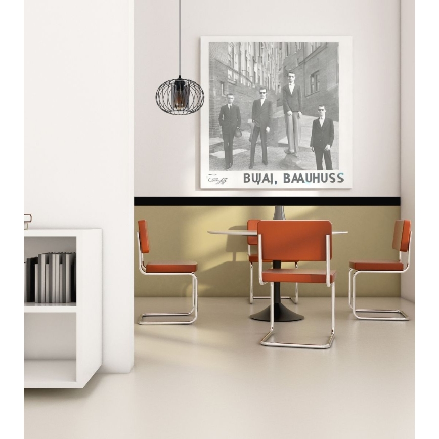 Luster na sajli CORRINI 1xE27/60W/230V pr. 25 cm crno/sivo