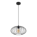 Luster na sajli CORRINI 1xE27/60W/230V pr. 34 cm crno/prozirna