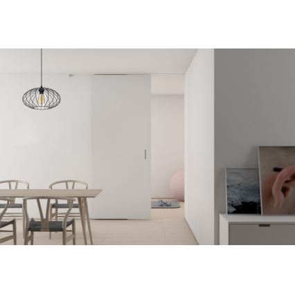 Luster na sajli CORRINI 1xE27/60W/230V pr. 34 cm crno/prozirna