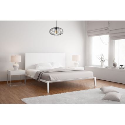 Luster na sajli CORRINI 1xE27/60W/230V pr. 34 cm crno/prozirna