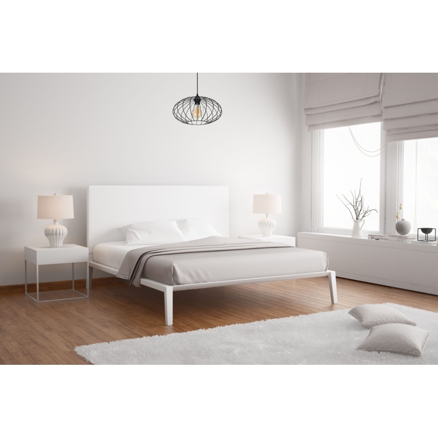 Luster na sajli CORRINI 1xE27/60W/230V pr. 34 cm crno/prozirna