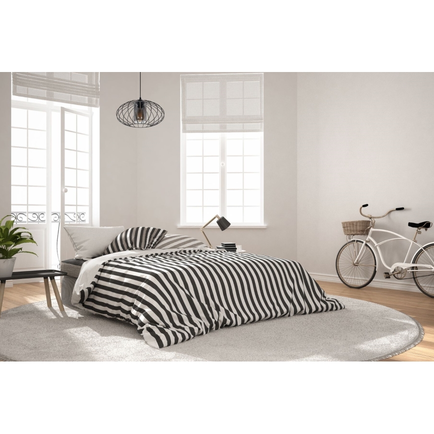 Luster na sajli CORRINI 1xE27/60W/230V pr. 34 cm crno/sivo