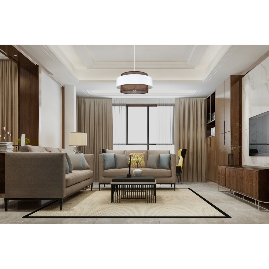 Luster na sajli CORSA 1xE27/60W/230V bela/braon