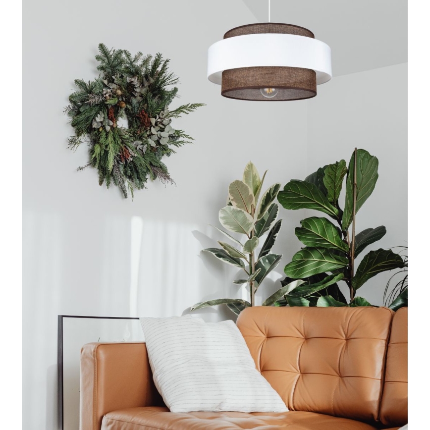 Luster na sajli CORSA 1xE27/60W/230V bela/braon