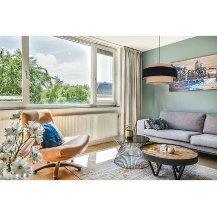 Luster na sajli CORSA 1xE27/60W/230V crna/bež