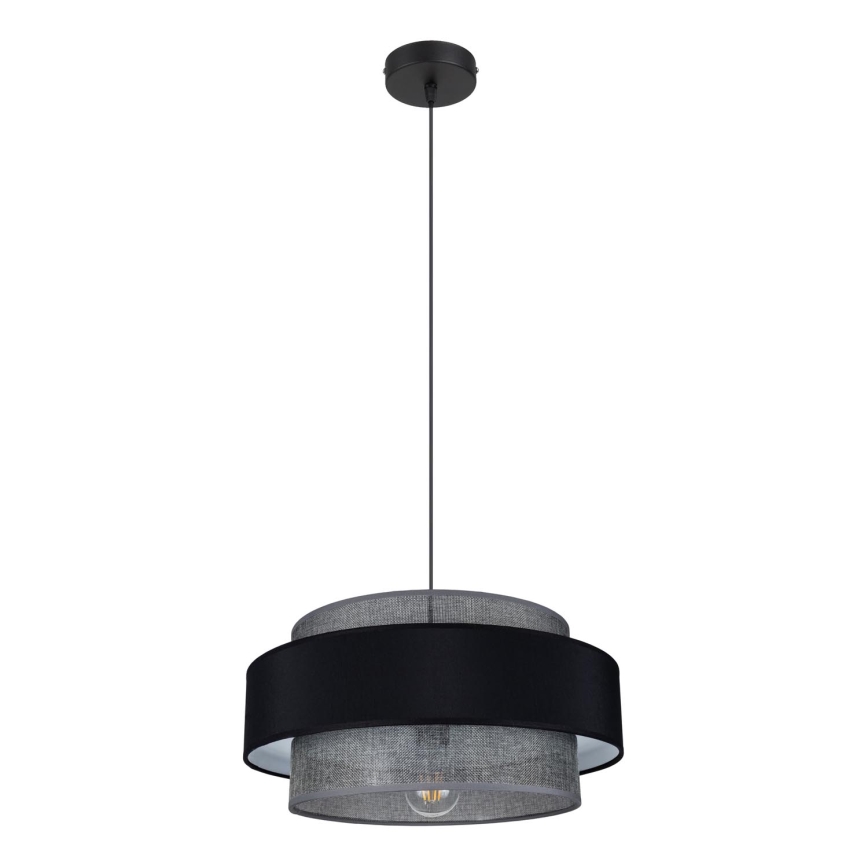 Luster na sajli CORSA 1xE27/60W/230V crno/sivo