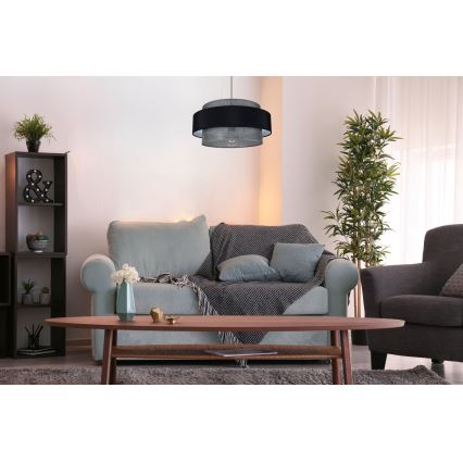 Luster na sajli CORSA 1xE27/60W/230V crno/sivo