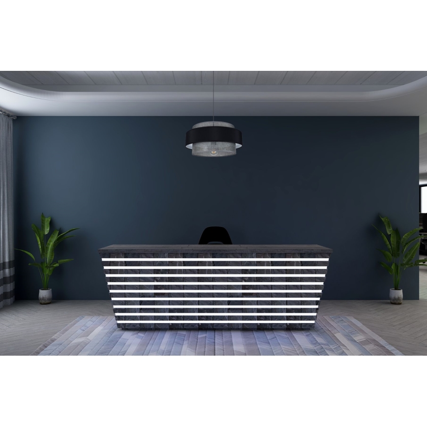 Luster na sajli CORSA 1xE27/60W/230V crno/sivo