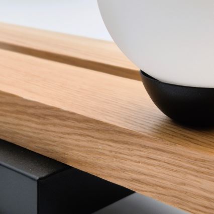 Luster na sajli CORTINA 2xE27/15W/230V + 2xG9/5W/230V crna/hrast