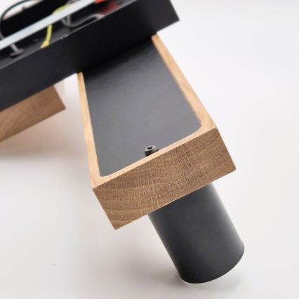 Luster na sajli CORTINA 2xE27/15W/230V + 2xG9/5W/230V crna/hrast