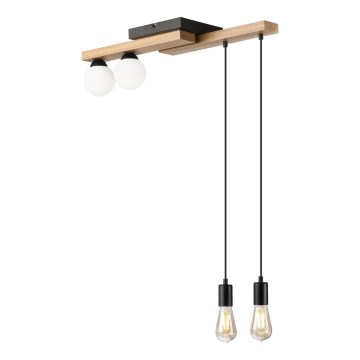 Luster na sajli CORTINA 2xE27/15W/230V + 2xG9/5W/230V crno/hrast