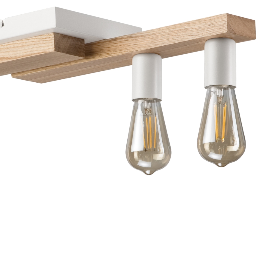 Luster na sajli CORTINA 4xE27/15W/230V bela/hrast