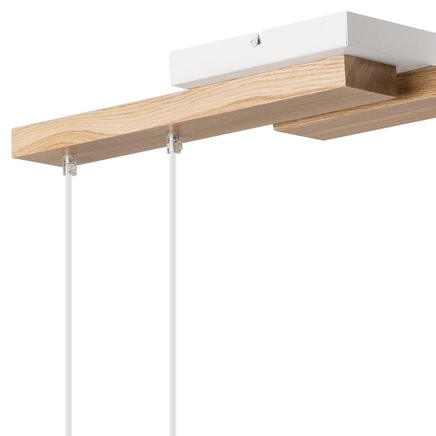 Luster na sajli CORTINA 4xE27/15W/230V bela/hrast
