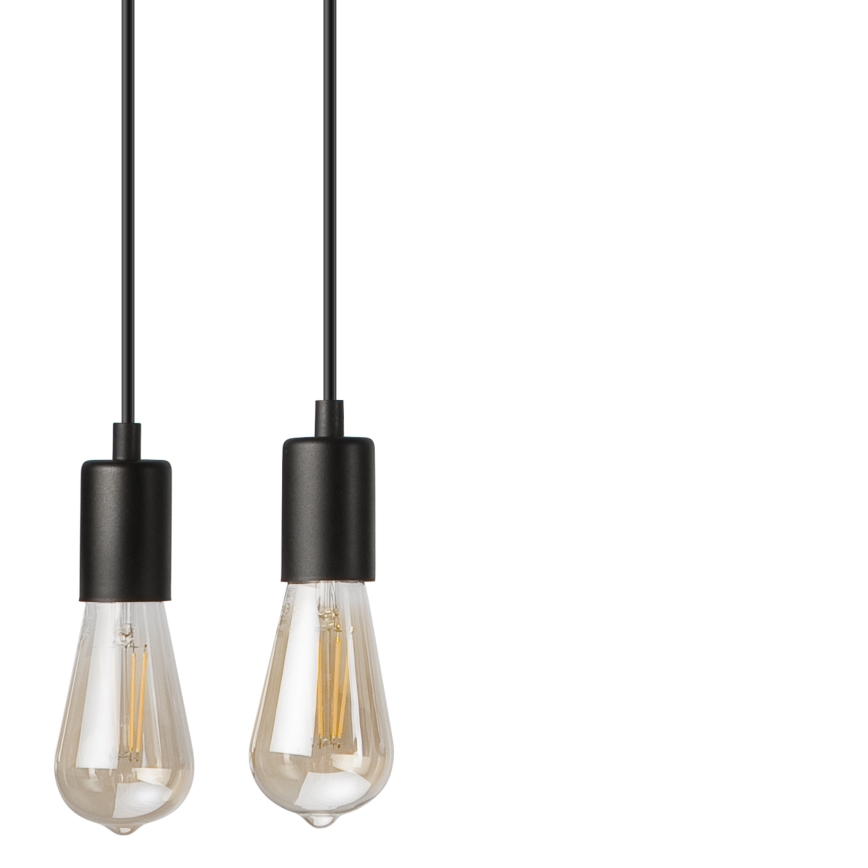 Luster na sajli CORTINA 4xE27/15W/230V crno/hrast