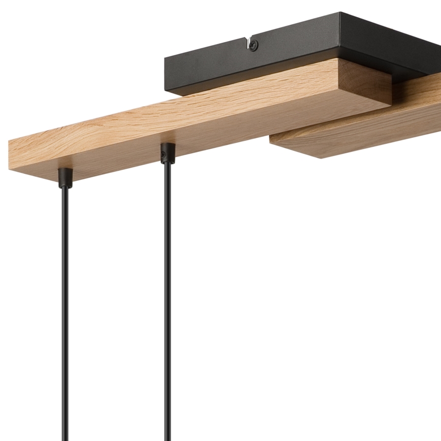Luster na sajli CORTINA 4xE27/15W/230V crno/hrast