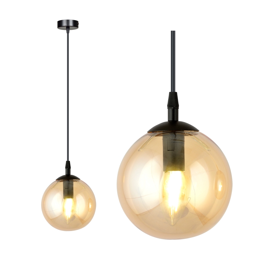 Luster na sajli COSMO 1xE14/10W/230V pr. 14 cm crno/bež