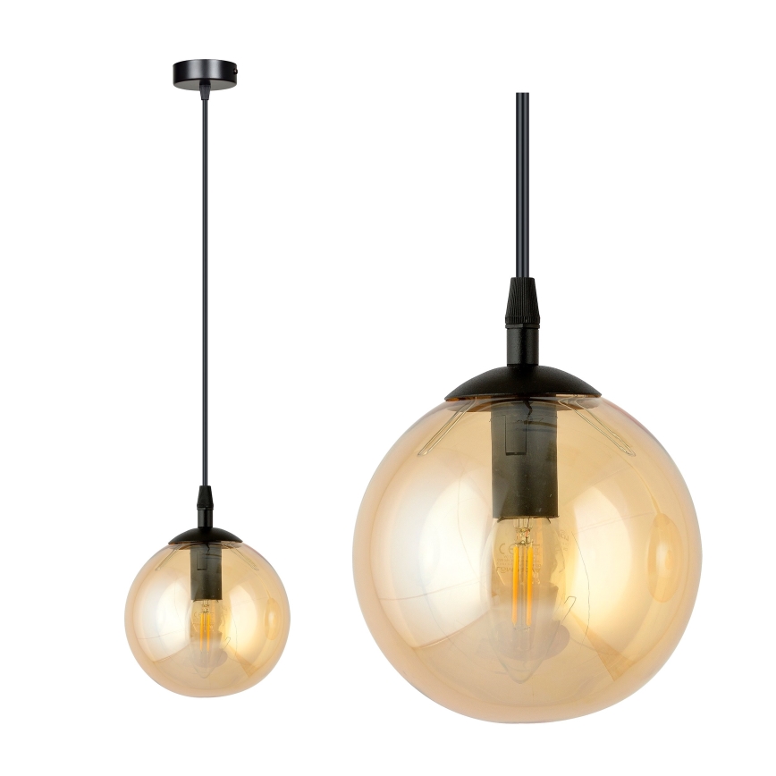 Luster na sajli COSMO 1xE14/10W/230V pr. 14 cm crno/bež