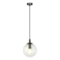Luster na sajli COSMO 1xE14/10W/230V pr. 14 cm crno/prozirna