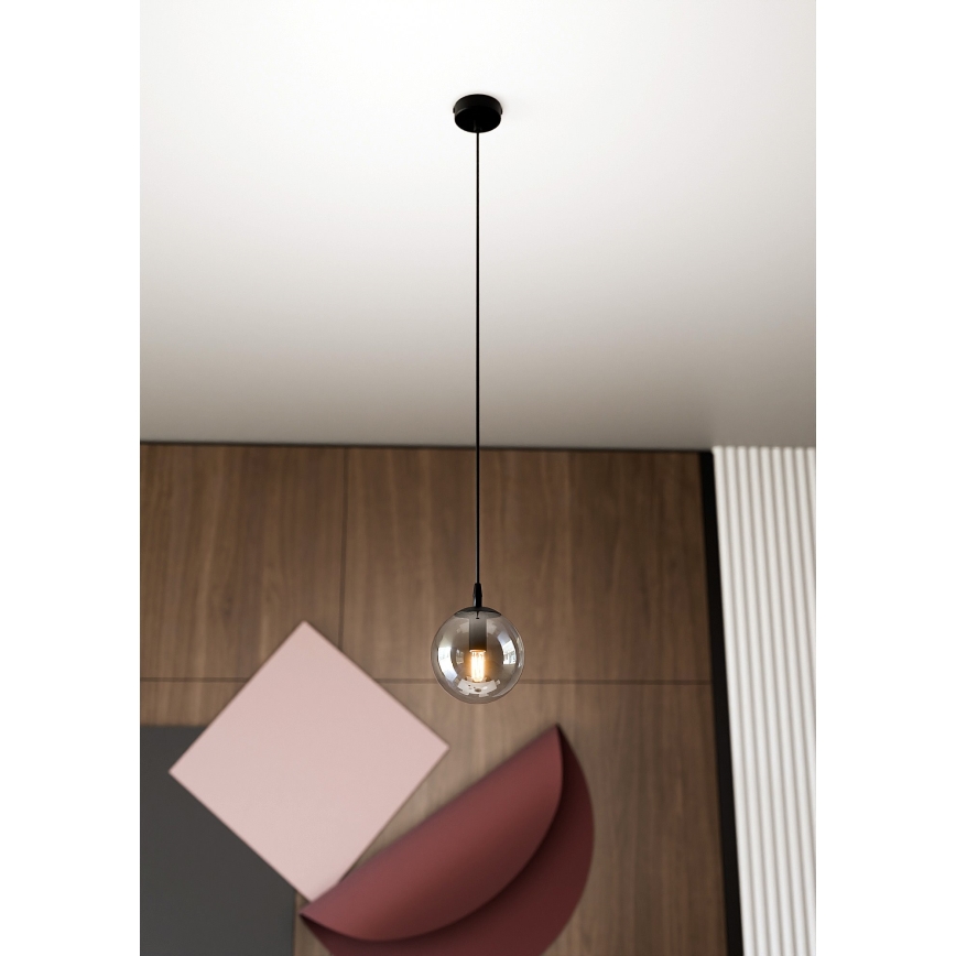 Luster na sajli COSMO 1xE14/10W/230V pr. 14 cm crno/sivo