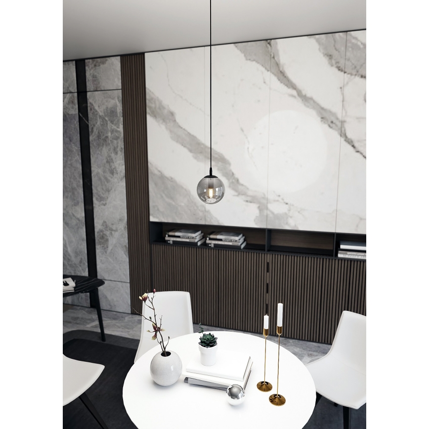 Luster na sajli COSMO 1xE14/10W/230V pr. 14 cm crno/sivo