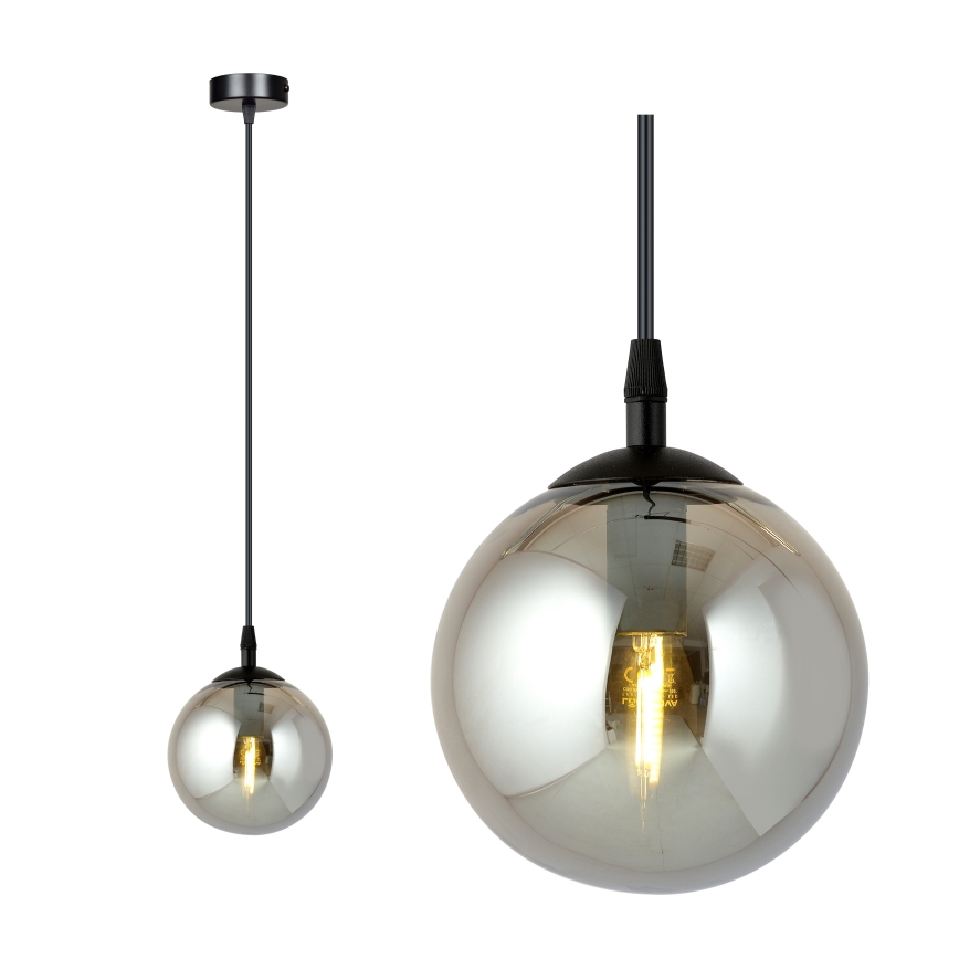 Luster na sajli COSMO 1xE14/10W/230V pr. 14 cm crno/sivo