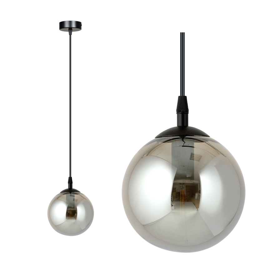 Luster na sajli COSMO 1xE14/10W/230V pr. 14 cm crno/sivo