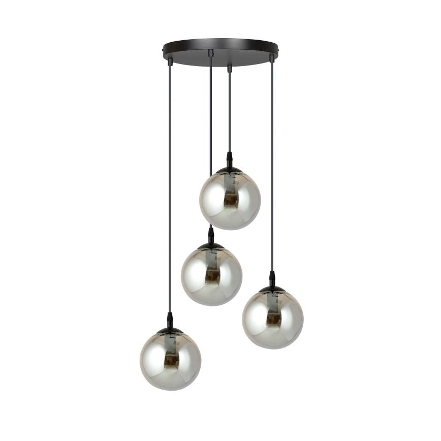 Luster na sajli COSMO 4xE14/10W/230V pr. 40 cm crno/sivo