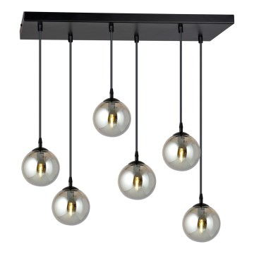 Luster na sajli COSMO 6xE14/10W/230V crno/sivo