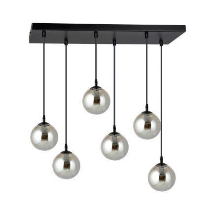 Luster na sajli COSMO 6xE14/10W/230V crno/sivo