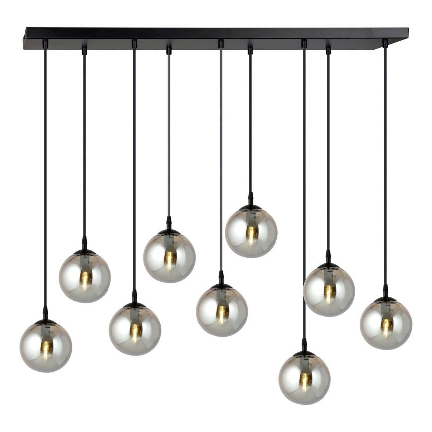 Luster na sajli COSMO 9xE14/10W/230V crno/sivo