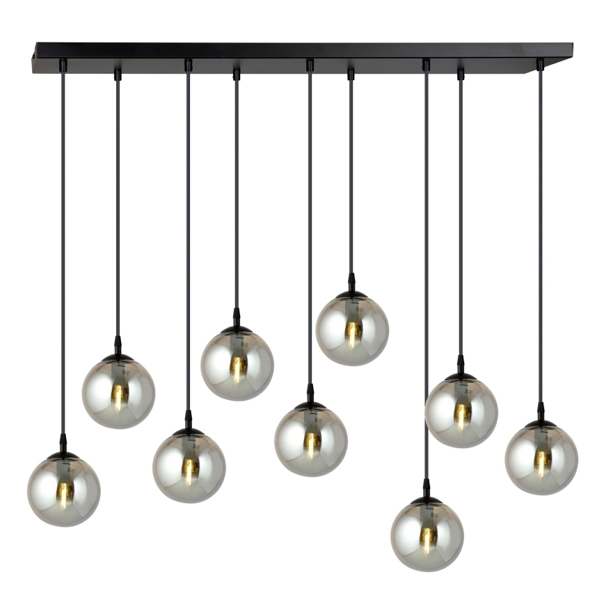 Luster na sajli COSMO 9xE14/10W/230V crno/sivo