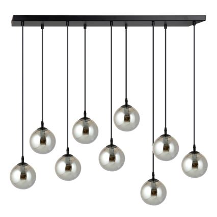 Luster na sajli COSMO 9xE14/10W/230V crno/sivo