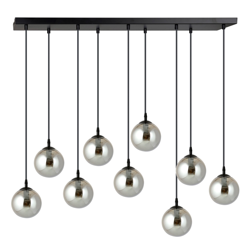 Luster na sajli COSMO 9xE14/10W/230V crno/sivo