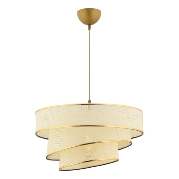 Luster na sajli COUPER 1xE27/60W/230V bela/zlatna