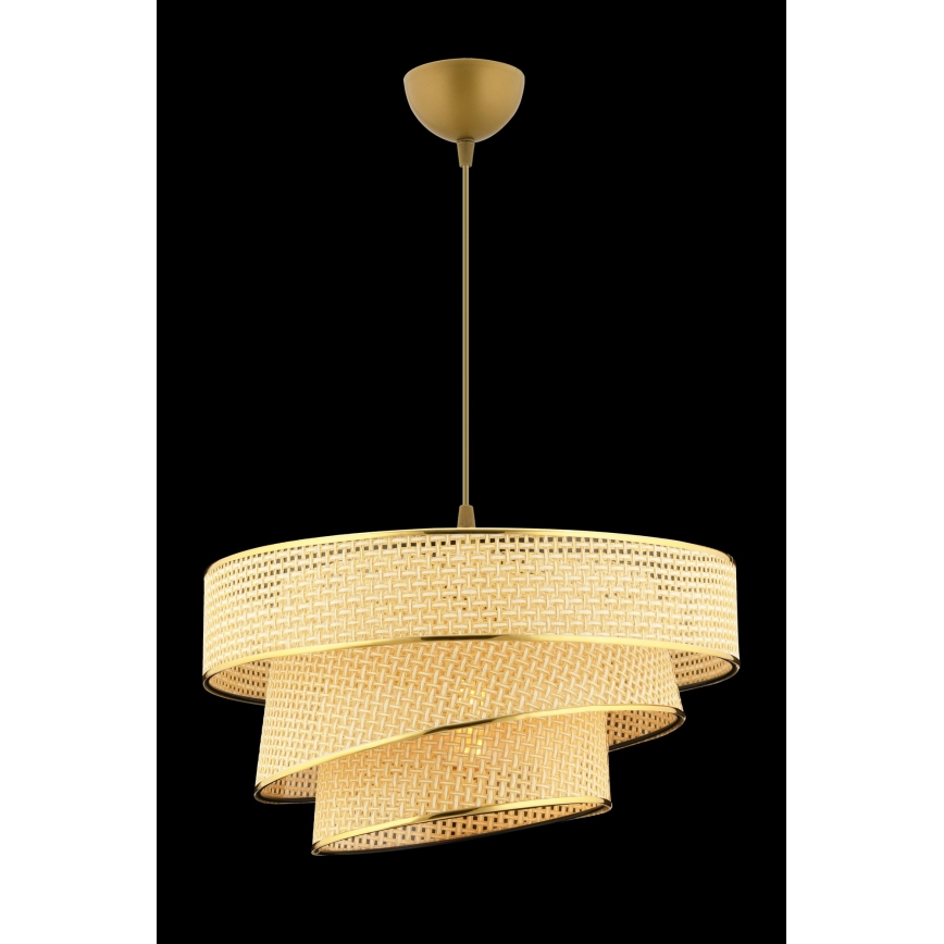 Luster na sajli COUPER 1xE27/60W/230V bež/zlatna