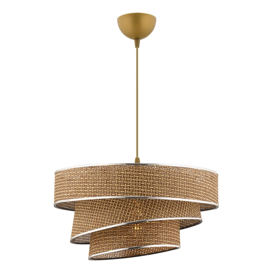 Luster na sajli COUPER 1xE27/60W/230V braon/sjajni hrom