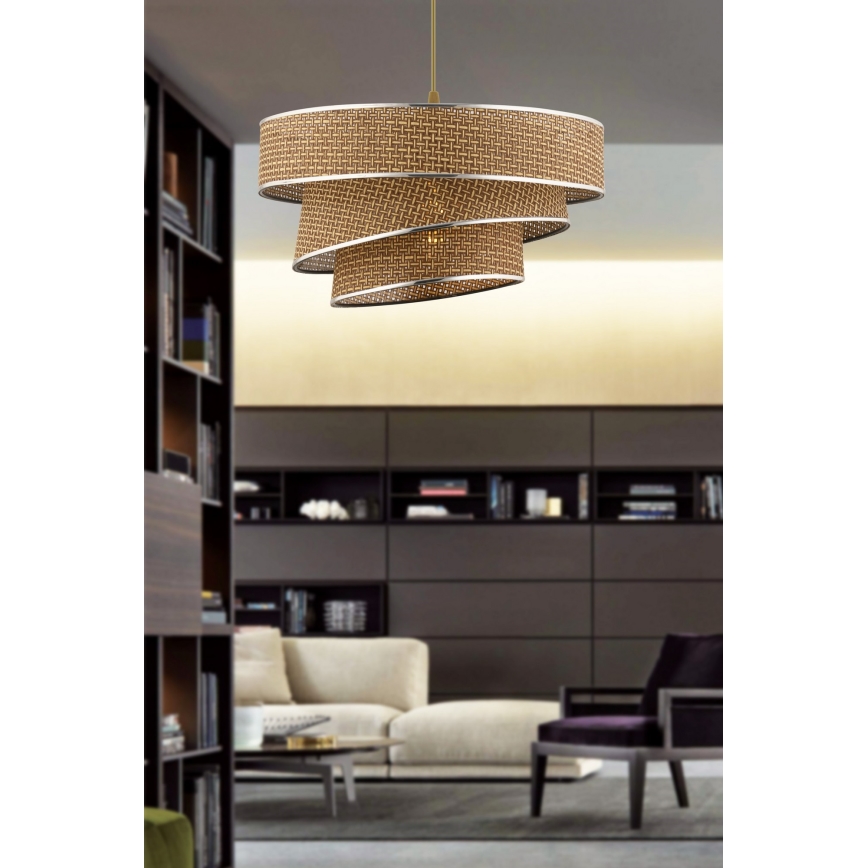 Luster na sajli COUPER 1xE27/60W/230V braon/sjajni hrom