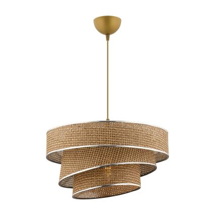 Luster na sajli COUPER 1xE27/60W/230V braon/sjajni hrom