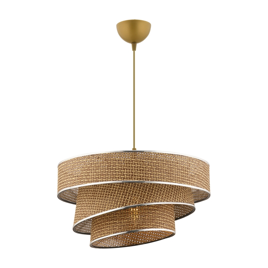 Luster na sajli COUPER 1xE27/60W/230V braon/sjajni hrom