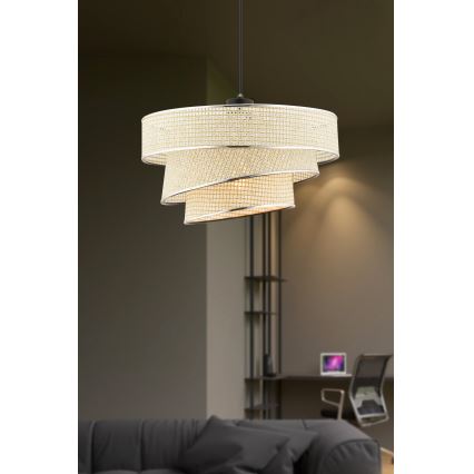 Luster na sajli COUPER 1xE27/60W/230V krem/sjajni hrom