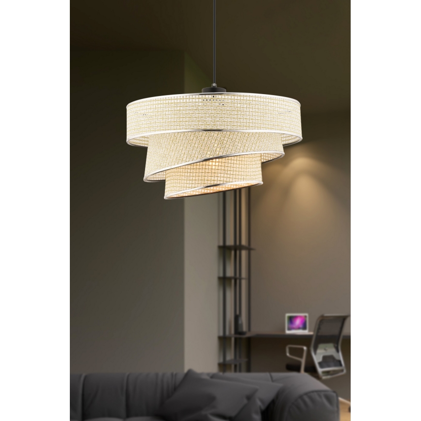 Luster na sajli COUPER 1xE27/60W/230V krem/sjajni hrom