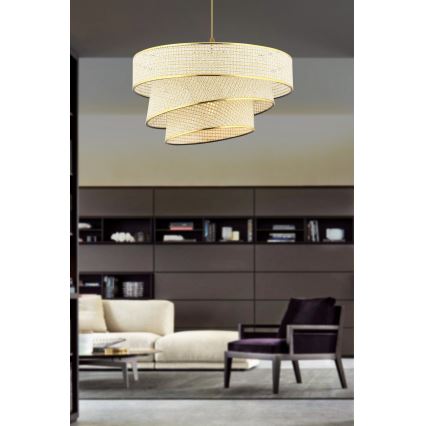Luster na sajli COUPER 1xE27/60W/230V krem/zlatna